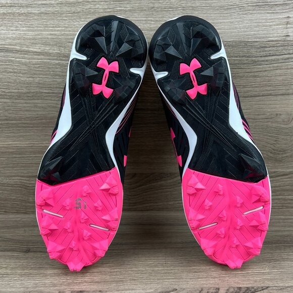 Under Armour Women's Black & Pink Baseball & Softball Sport Shoes - Picture 5 of 8